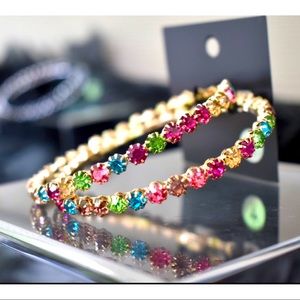 COPY - Medium Rainbow- Multi colored Hoop Earrings